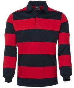 Mens Rugby Striped Polo