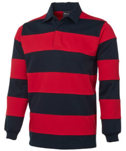 Mens Rugby Striped Polo