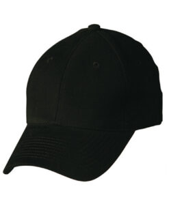 Heavy Brushed Cotton Cap Buckle On Back(Black