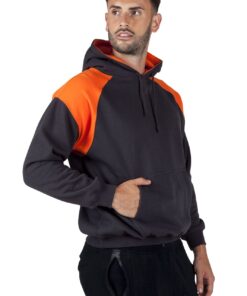 Mens Shoulder Contrast Panel Hoodie