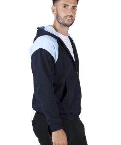 Mens Shoulder Contrast Zip Hoodie