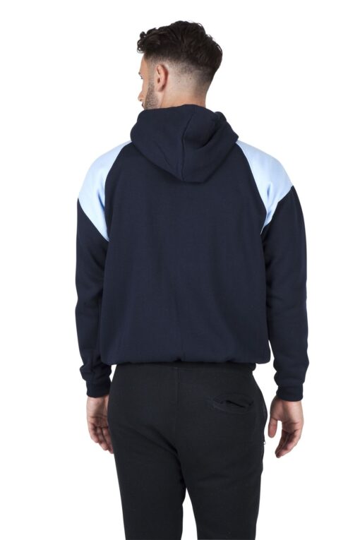 Mens Shoulder Contrast Zip Hoodie