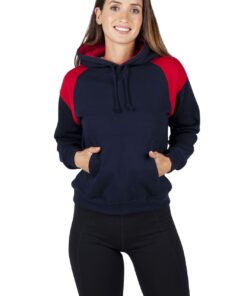 Ladies Juniors Shoulder Contrast Panel Hoodie