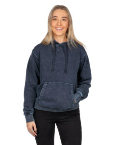 Ladies Junior's Stone Wash Fleece Hoodie