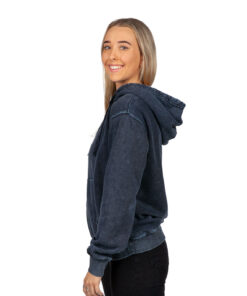 Ladies Junior's Stone Wash Fleece Hoodie