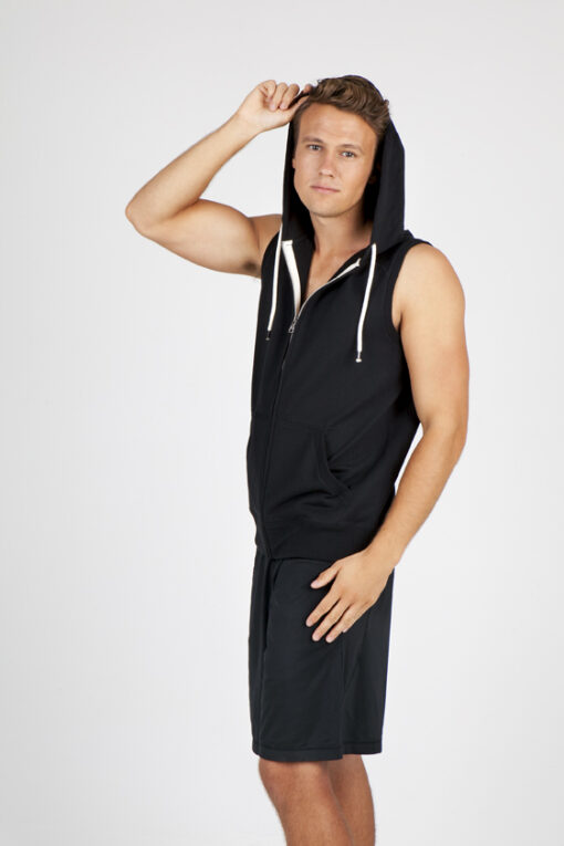 Men'S Heather Sleeveless Zip Hoodies