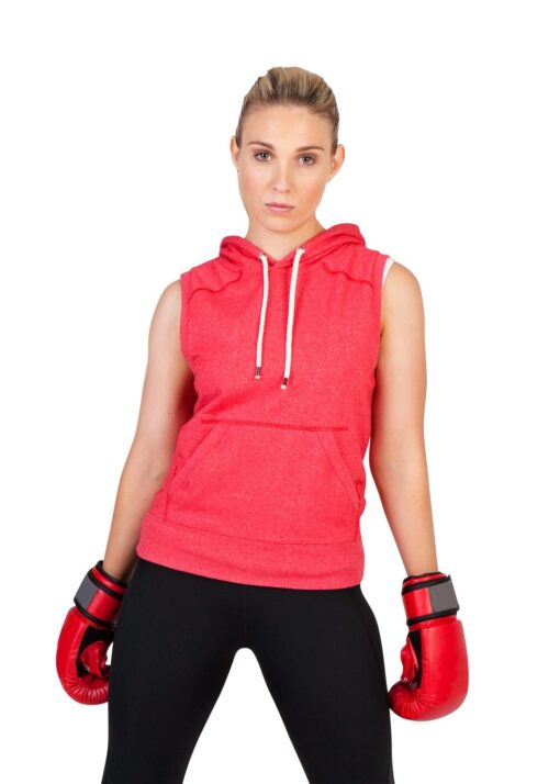 Ladies Junior Heather Sleeveless Hoodies