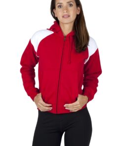 Ladies Juniors Shoulder Contrast Zip Hoodie