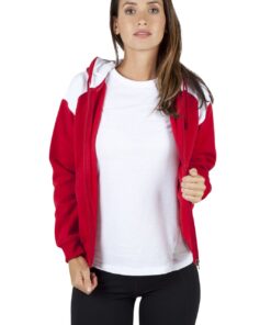 Ladies Juniors Shoulder Contrast Zip Hoodie