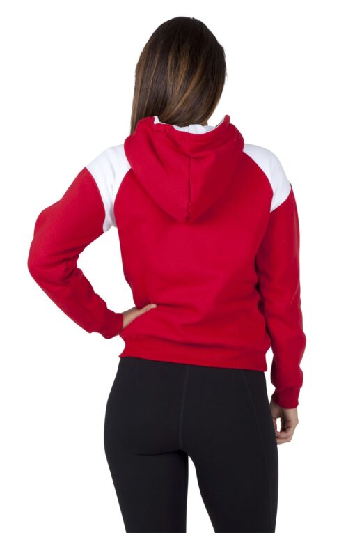 Ladies Juniors Shoulder Contrast Zip Hoodie