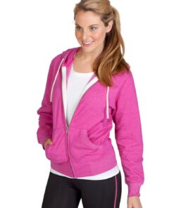 Ladies Junior Heather Zip Hoodie