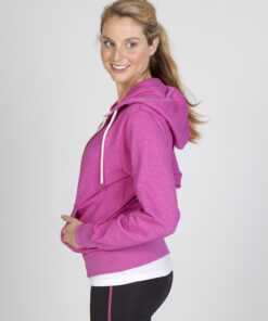 Ladies Junior Heather Zip Hoodie