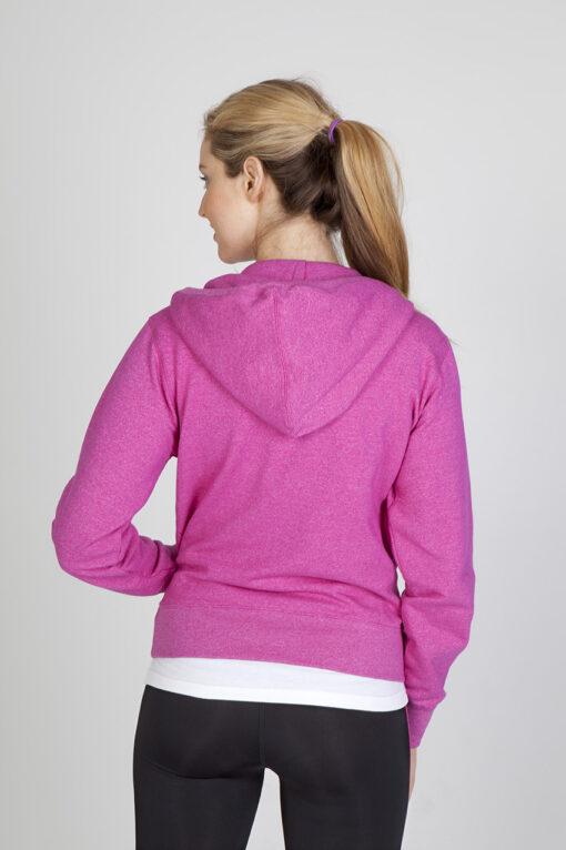 Ladies Junior Heather Zip Hoodie