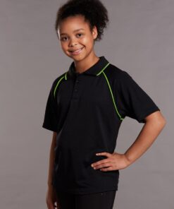 Kids CHAMPION Cooldry Short Sleeve Contrast Polo