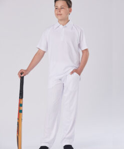 Kids Mesh Knit Short Sleeve Cricket Polo