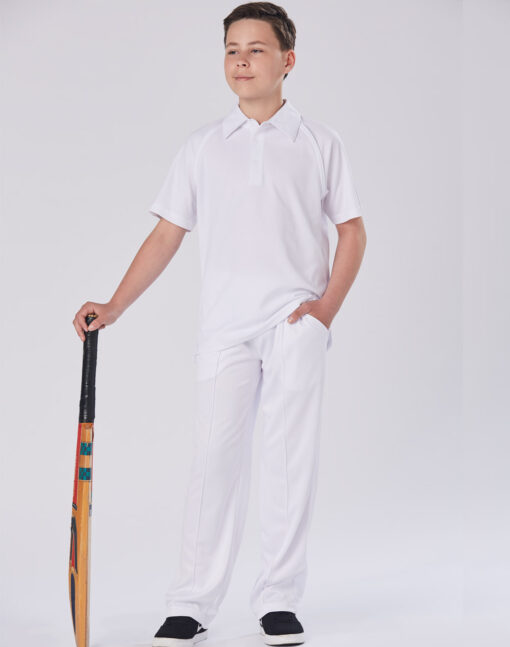 Kids Mesh Knit Short Sleeve Cricket Polo