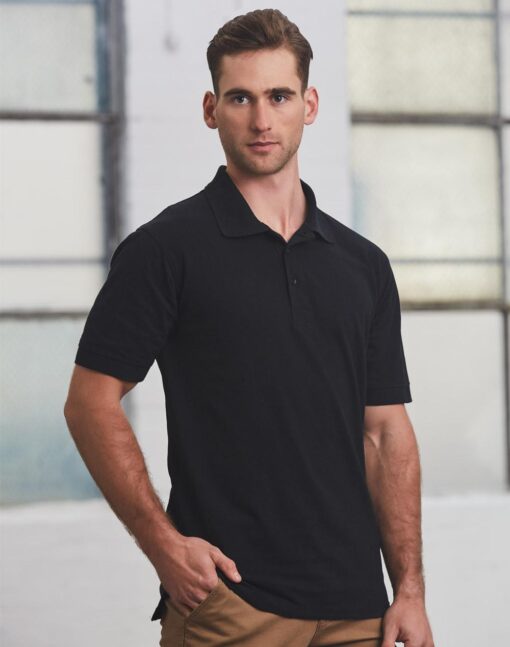 Men's LONGBEACH Cotton Pique Knit Short Sleeve Polo