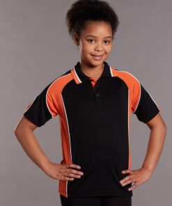 Kids ALLIANCE Cooldry Contrast Polo With Sleeve Panel