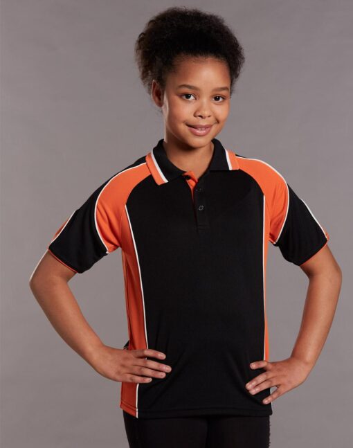 Kids ALLIANCE Cooldry Contrast Polo With Sleeve Panel