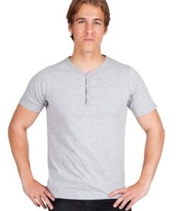 Mens Henley collar Tee