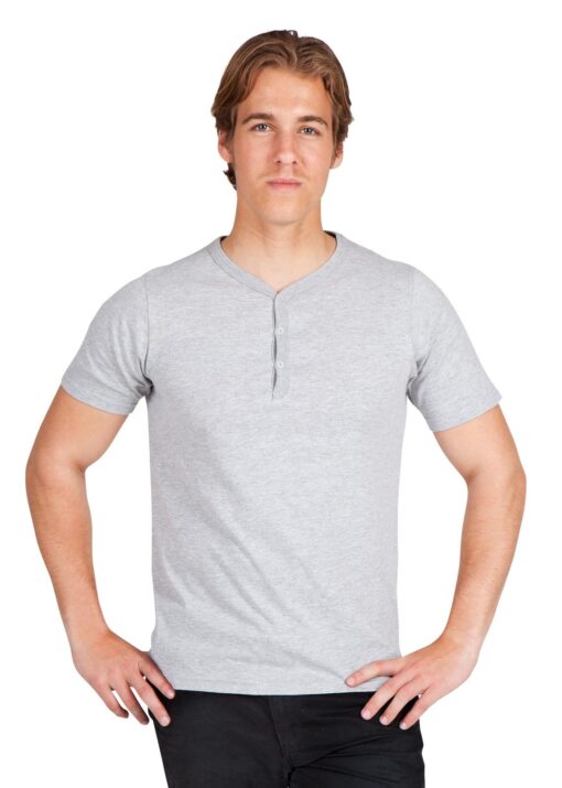 Mens Henley collar Tee