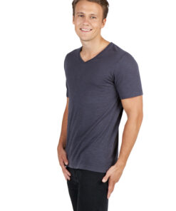 Mens Raw Cotton Wave V Neck Tee