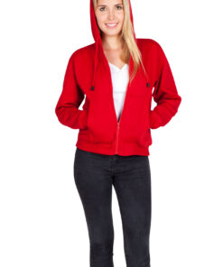 Ladies Juniors kangaroo pocket Zip Hoodies