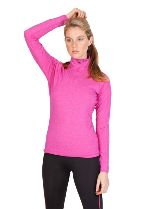 Ladies Half Zip Mock Neck sport shirt