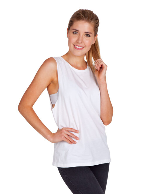 Ladies 100% Combed Cotton Sleeveless Tee