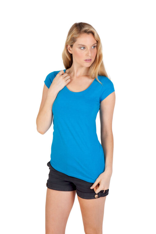 Ladies Marl Scoop Neck T-Shirt