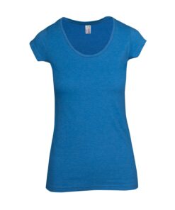 Ladies Marl Scoop Neck T-Shirt(Azure Marle