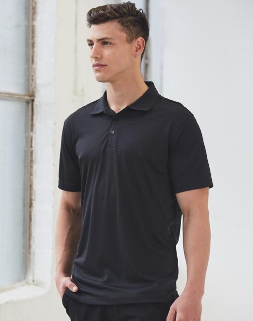 Mens 100% Polyester Icon Cooldry Textured Polo