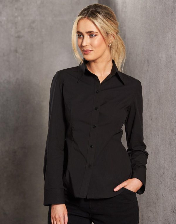 Women's Cotton/Poly Stretch Long Sleeve Shirt