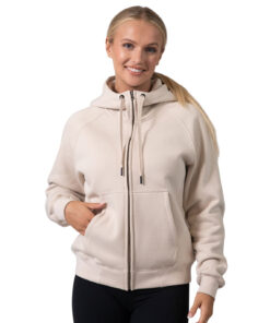 Ladies Cotton Care Kangaroo Pocket Zipper Hoodie