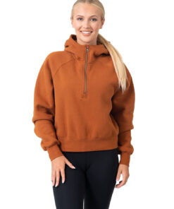 Ladies Cotton Care Half-Zip hoodie