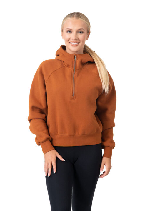 Ladies Cotton Care Half-Zip hoodie