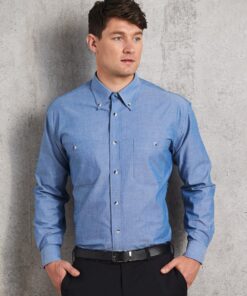 Mens w/f chambray shirt L/S