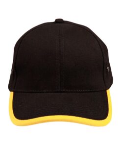 Heavy brushed cotton peak & back trimp cap