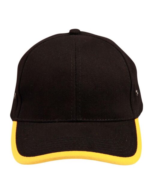 Heavy brushed cotton peak & back trimp cap