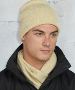 Cable Knit Beanie with Fleece Head Band