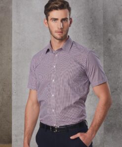 Men's Two Tone Mini Check S/S Shirt