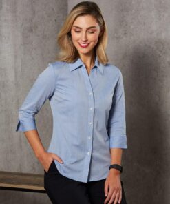 Women's Fine Chambray 3/4 Sleeve Shirt