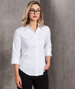 Women's Fine Twill 3/4 Sleeve Shirt