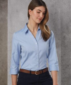 Women's CVC Oxford 3/4 Sleeve Shirt