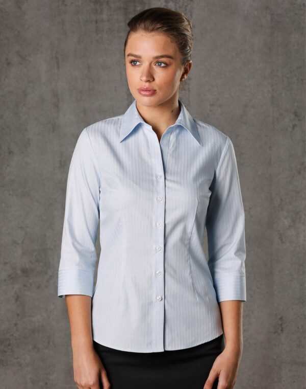 Women's Self Stripe 3/4 Sleeve Shirt