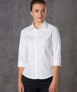 Women's Mini Herringbone 3/4 Sleeve Shirt