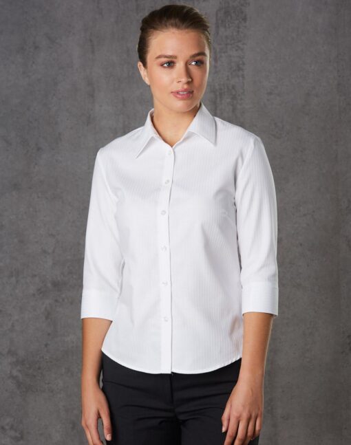 Women's Mini Herringbone 3/4 Sleeve Shirt