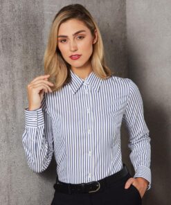 Women's Sateen Stripe L/S Shirt