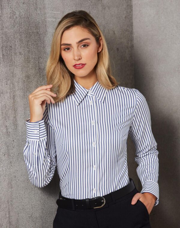 Women's Sateen Stripe L/S Shirt