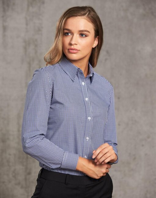 Ladies' Two Tone Check L/S Shirt